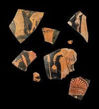 Eight Apulian Red-Figured Vase Fragments