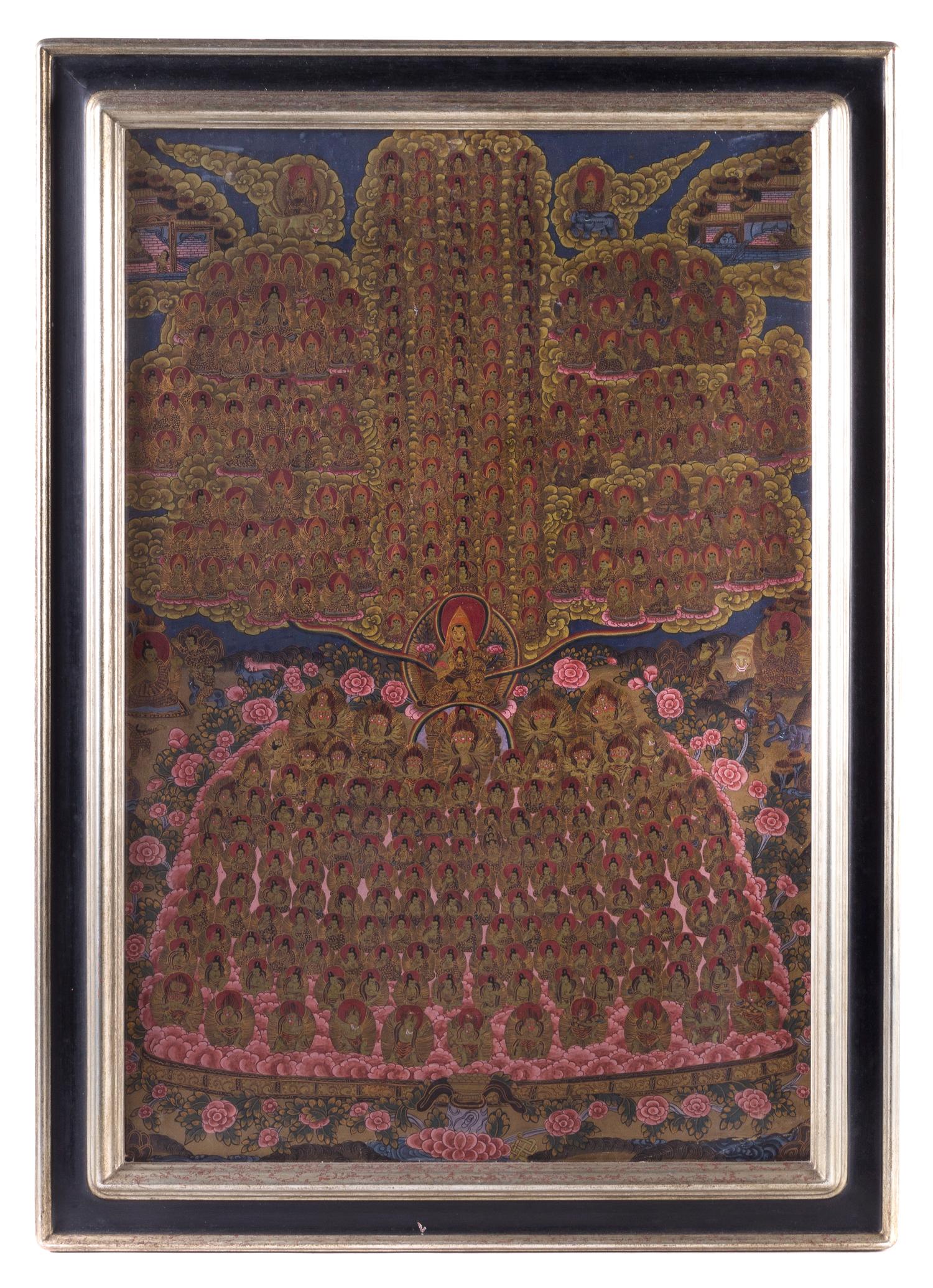 A Tibetan Thangka 28 3/4 x width 19 inches (image). — 18TH/19TH CENTURY