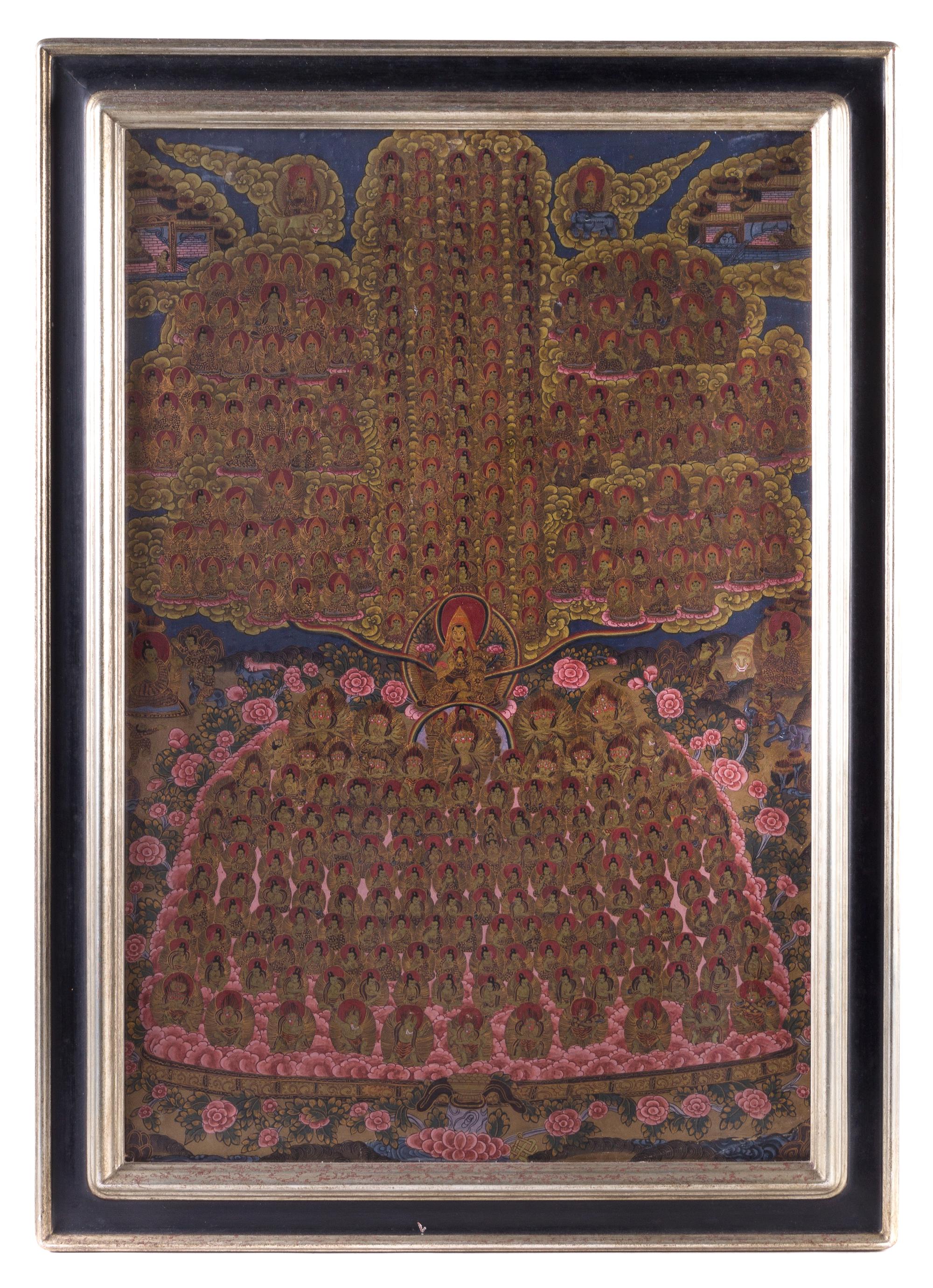 A Tibetan Thangka 28 3/4 x width 19 inches (image). — 18TH/19TH CENTURY