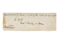 DICKENS, Charles (1812-1870). Autograph document signed (“Charles Dickens”), n.d. [ca 1837-39].