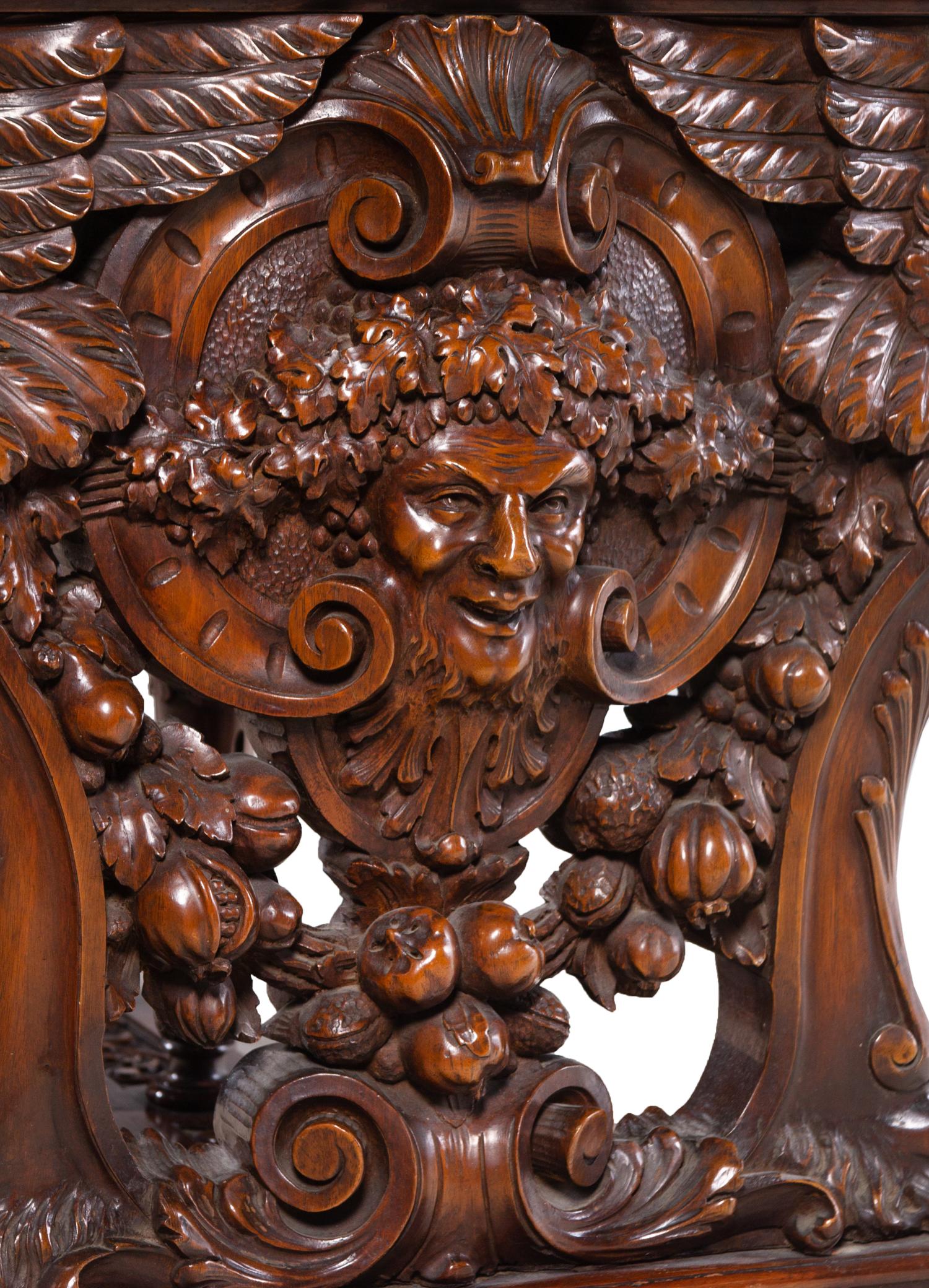 A Renaissance Revival Carved Walnut Refectory Table