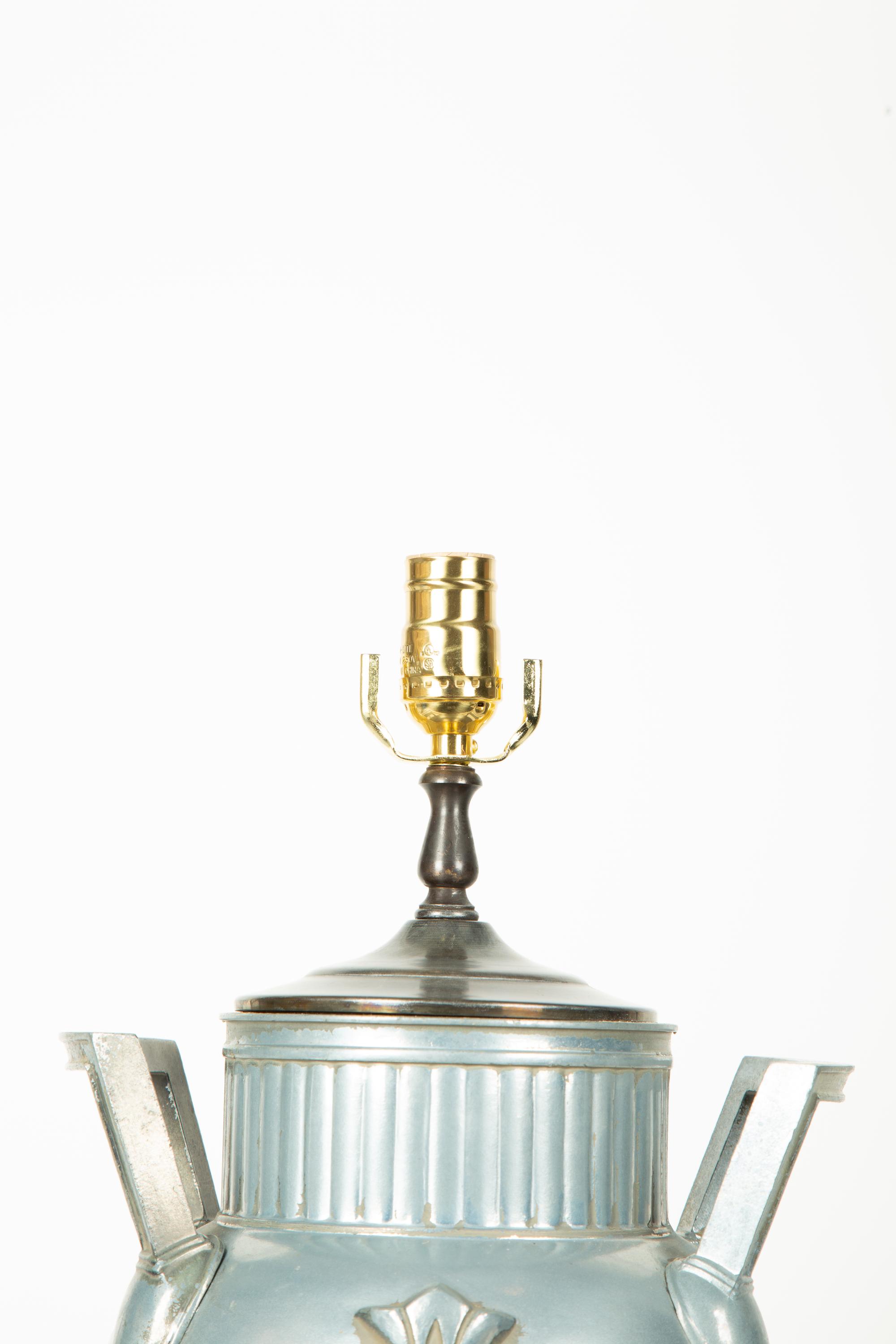 An Art Deco Style Cast Metal Urn Mounted as a Lamp — 20TH CENTURY