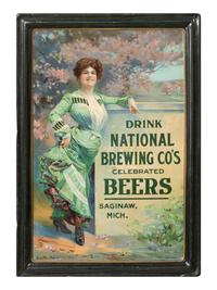 A National Brewing Company Tin Lithograph Advertising Sign