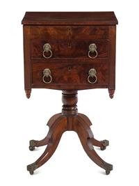A Classical Mahogany Two-Drawer Work Table