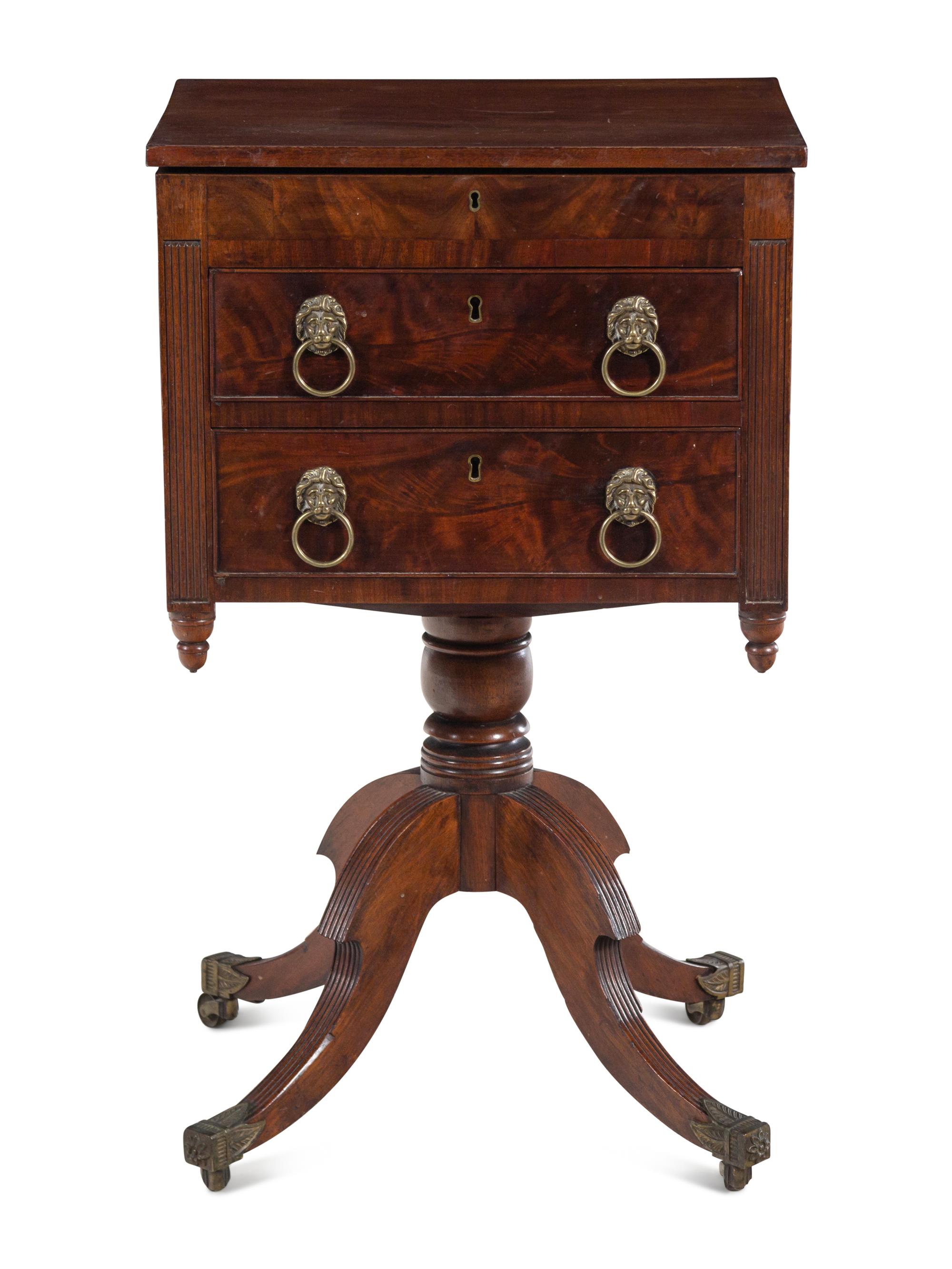 A Classical Mahogany Two-Drawer Work Table