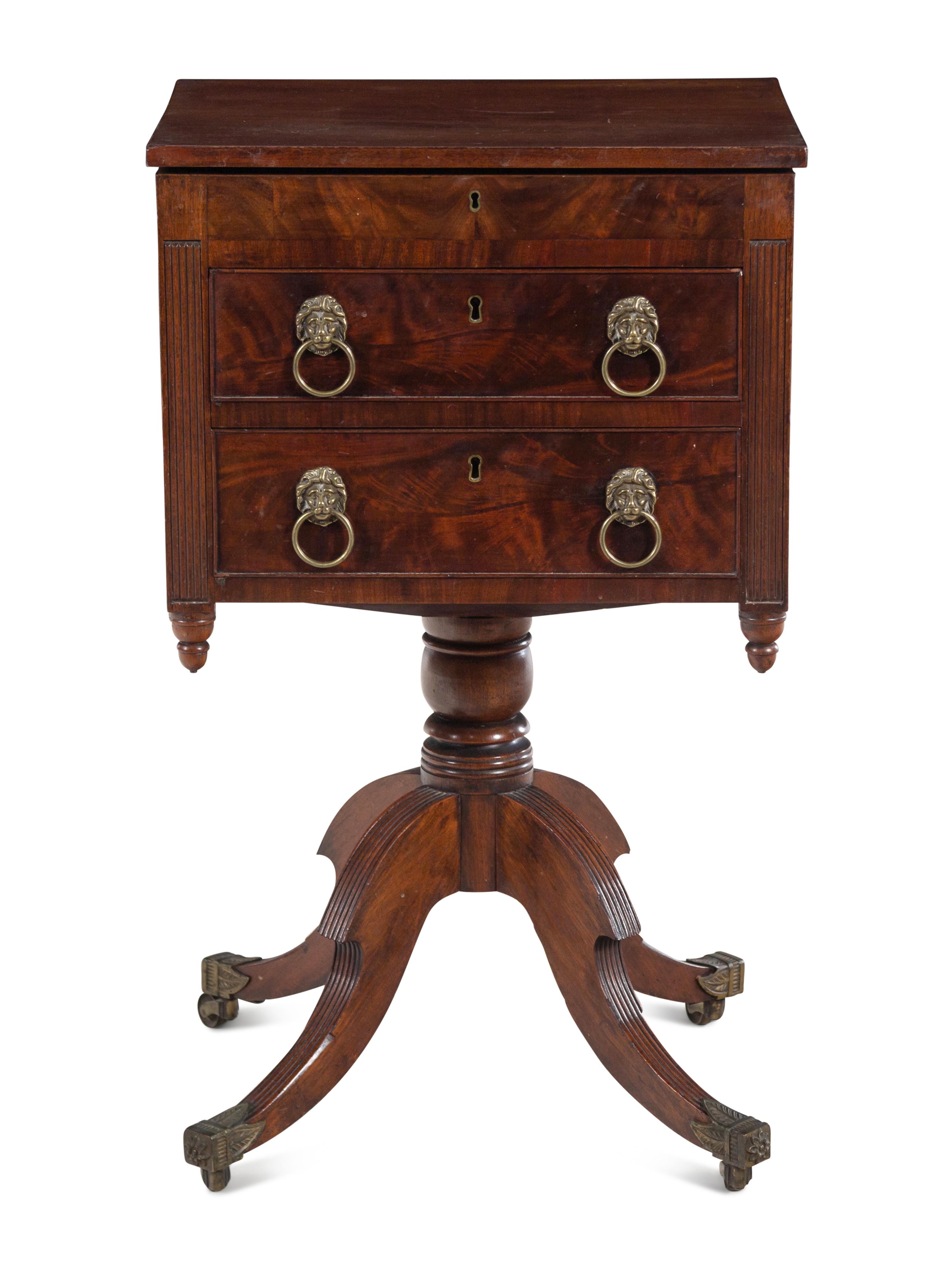 A Classical Mahogany Two-Drawer Work Table