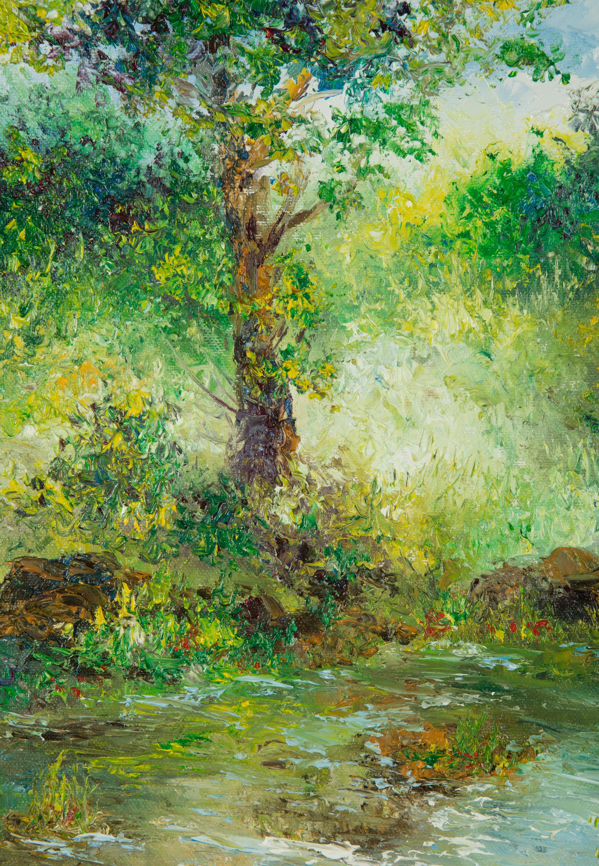 Impressionist Tropical Forest and Pond