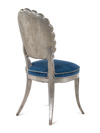 An Italian Silvered Shell-Back Armchair