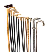 A Collection of Thirteen Gold-Filled, Silver and Metal Mounted Walking Sticks