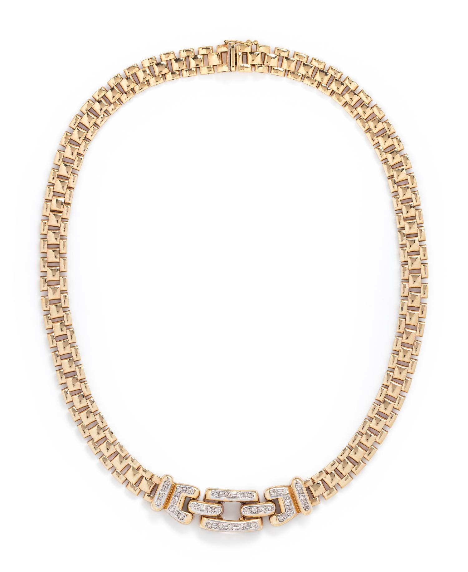 YELLOW GOLD AND DIAMOND NECKLACE