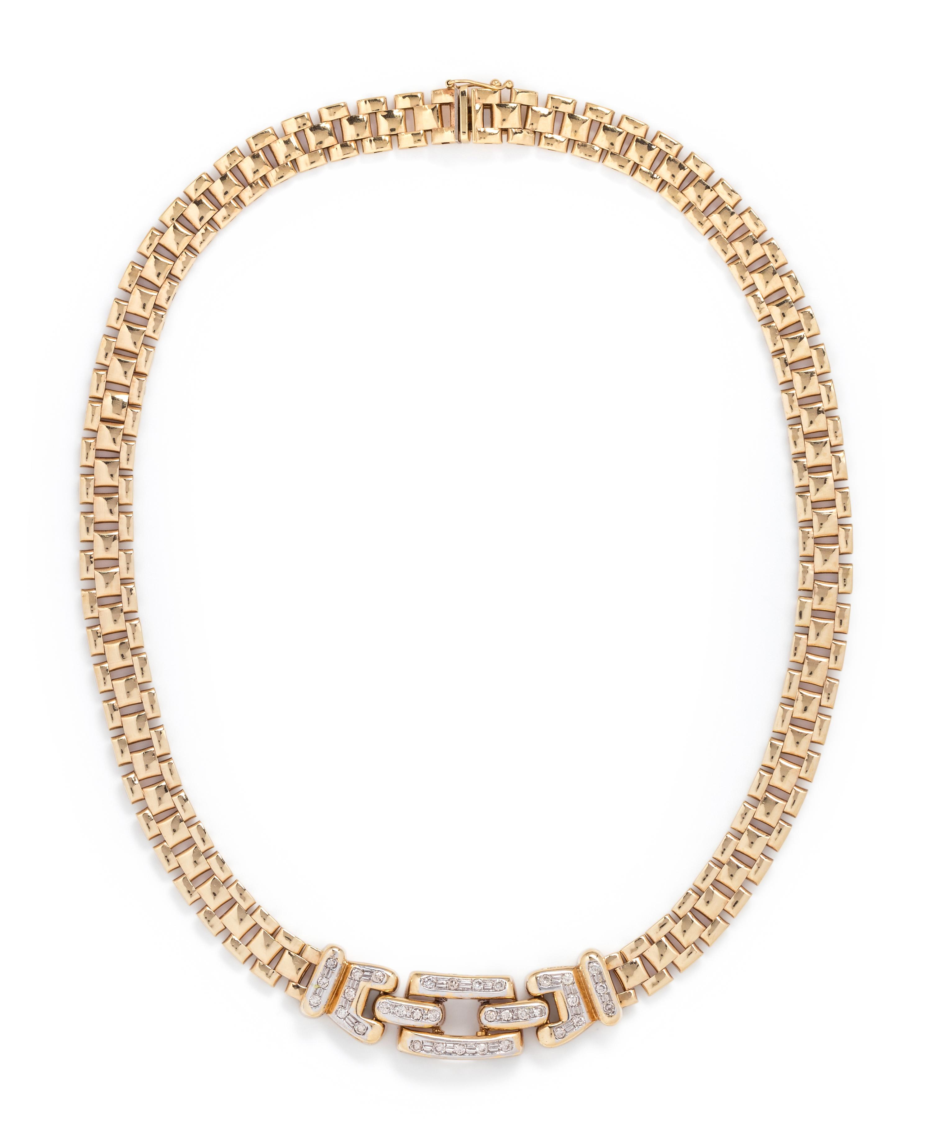 YELLOW GOLD AND DIAMOND NECKLACE