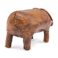 An Omersa Leather Pig-Form Ottoman