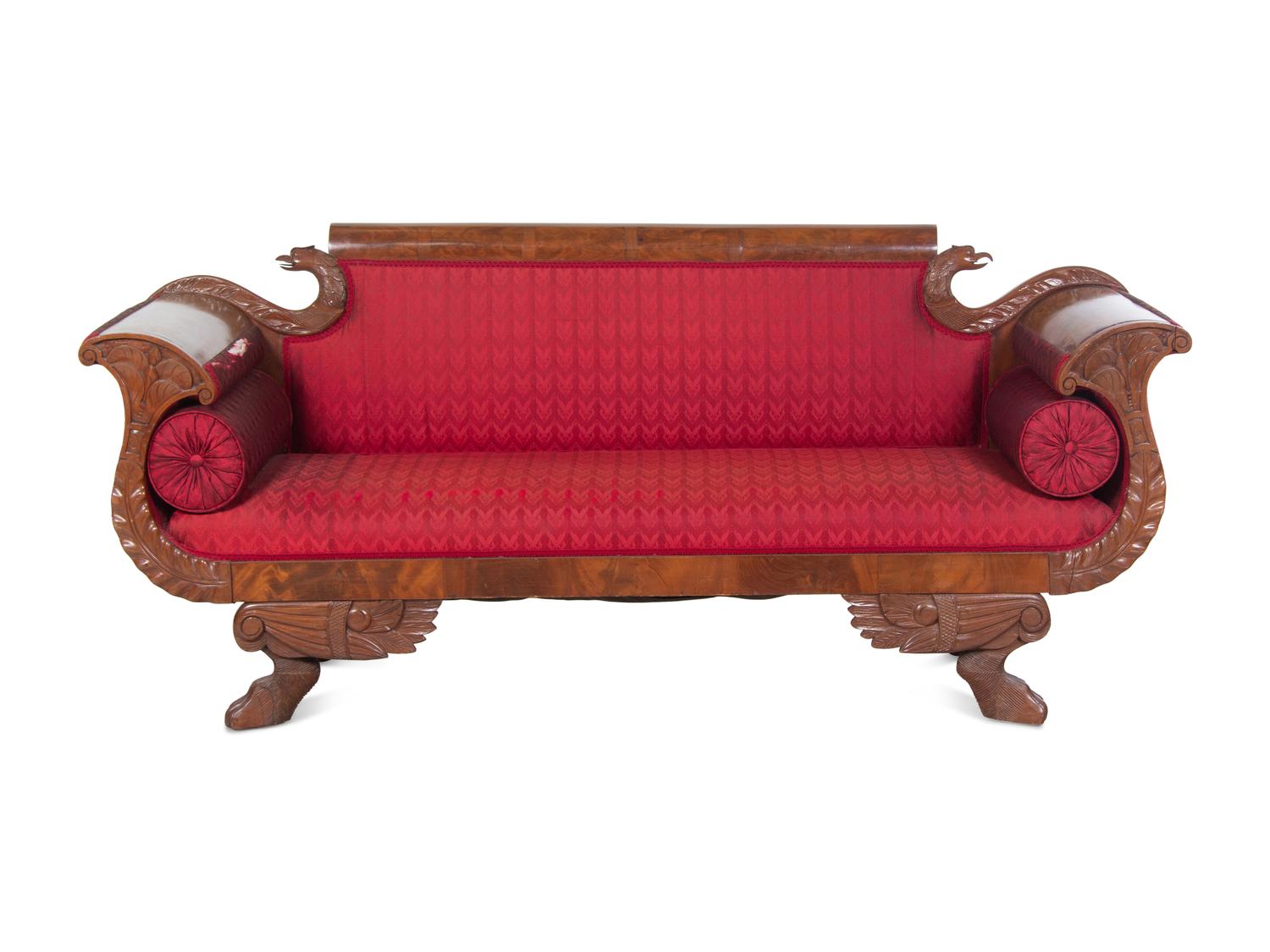 A Classical Carved Mahogany Sofa