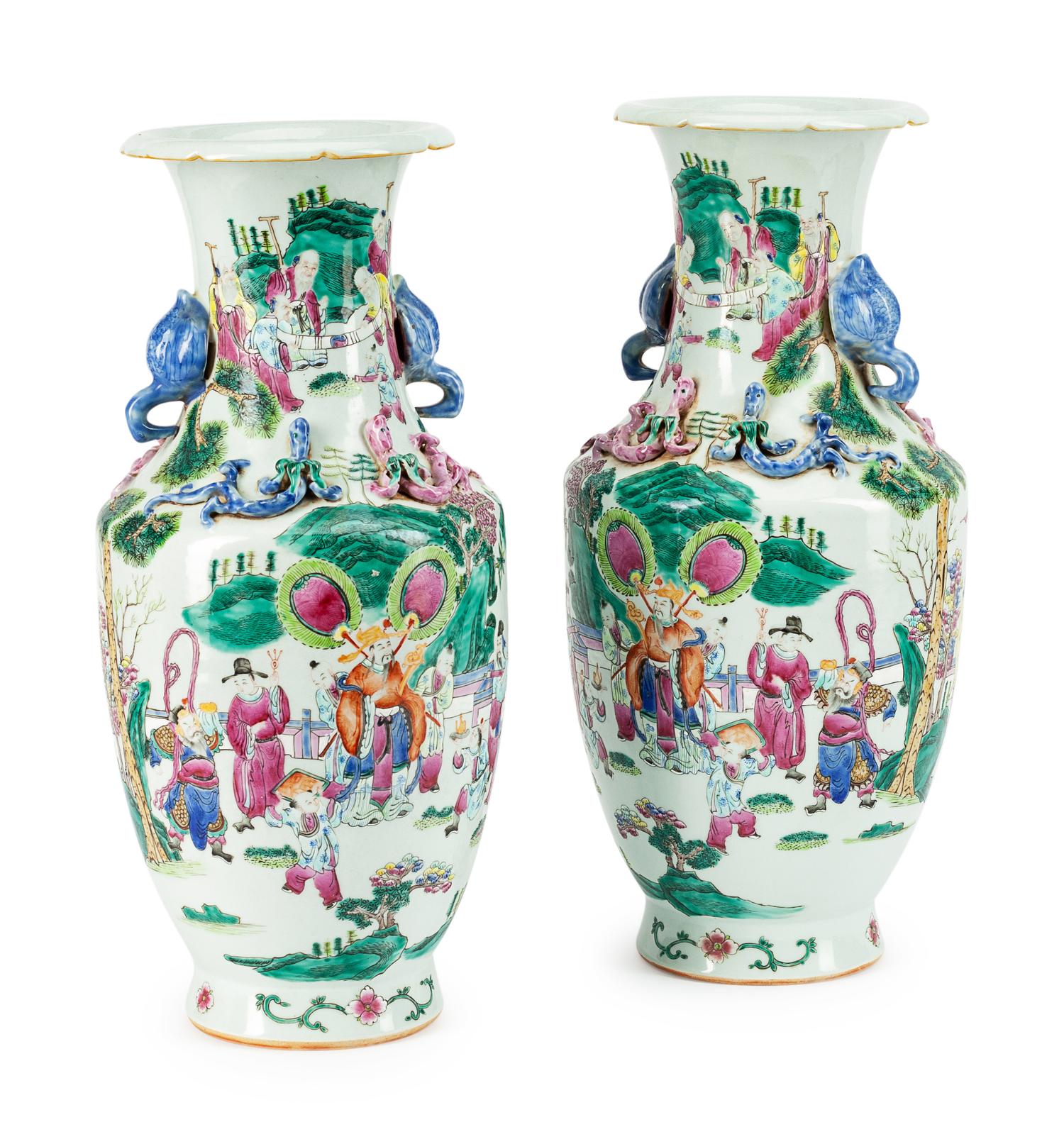 A Pair of Chinese Porcelain Urns