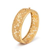 YELLOW GOLD LEAF BANGLE BRACELET