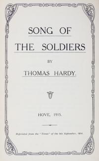 HARDY, THOMAS. A group of three pamphlets.