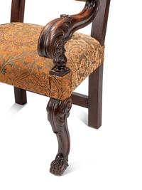 A Pair of Flemish Baroque Style Carved Walnut Armchairs