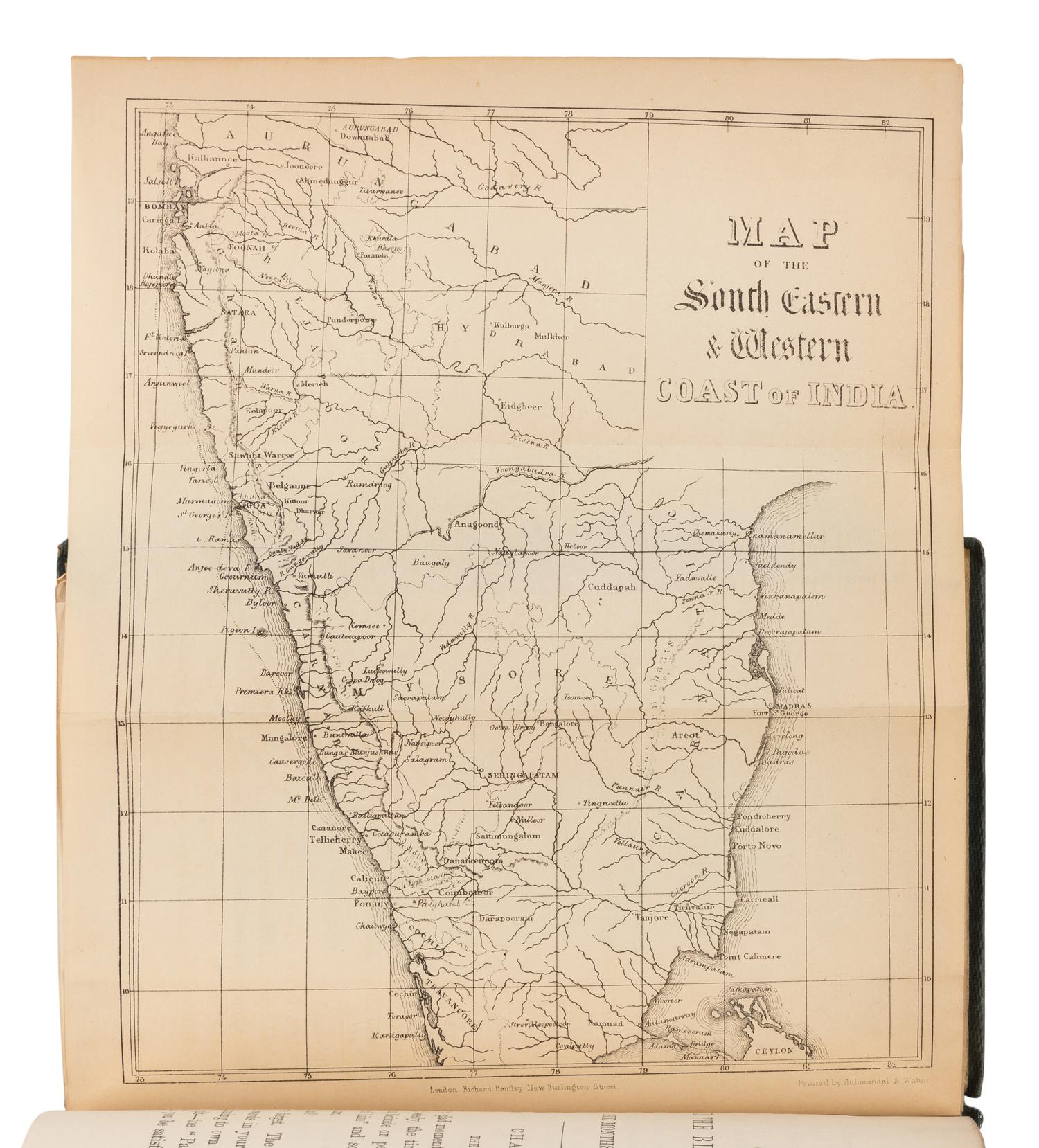 BURTON, Richard Francis, Sir (1821-1890). Goa, and the Blue Mountains; Or, Six Months of Sick Leave . London: Samuel Bentley & Co. for Richard Bentley, 1851.