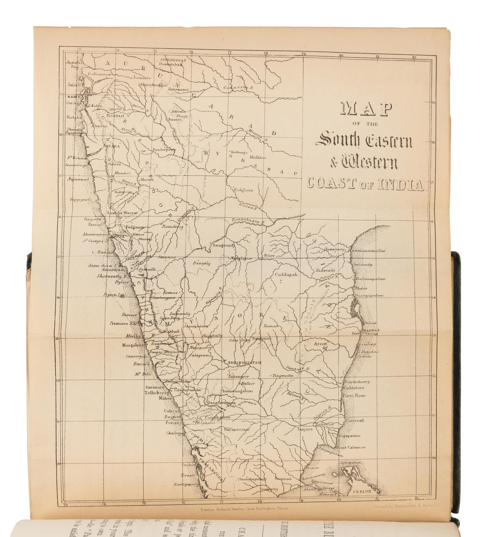 BURTON, Richard Francis, Sir (1821-1890). Goa, and the Blue Mountains; Or, Six Months of Sick Leave . London: Samuel Bentley & Co. for Richard Bentley, 1851.