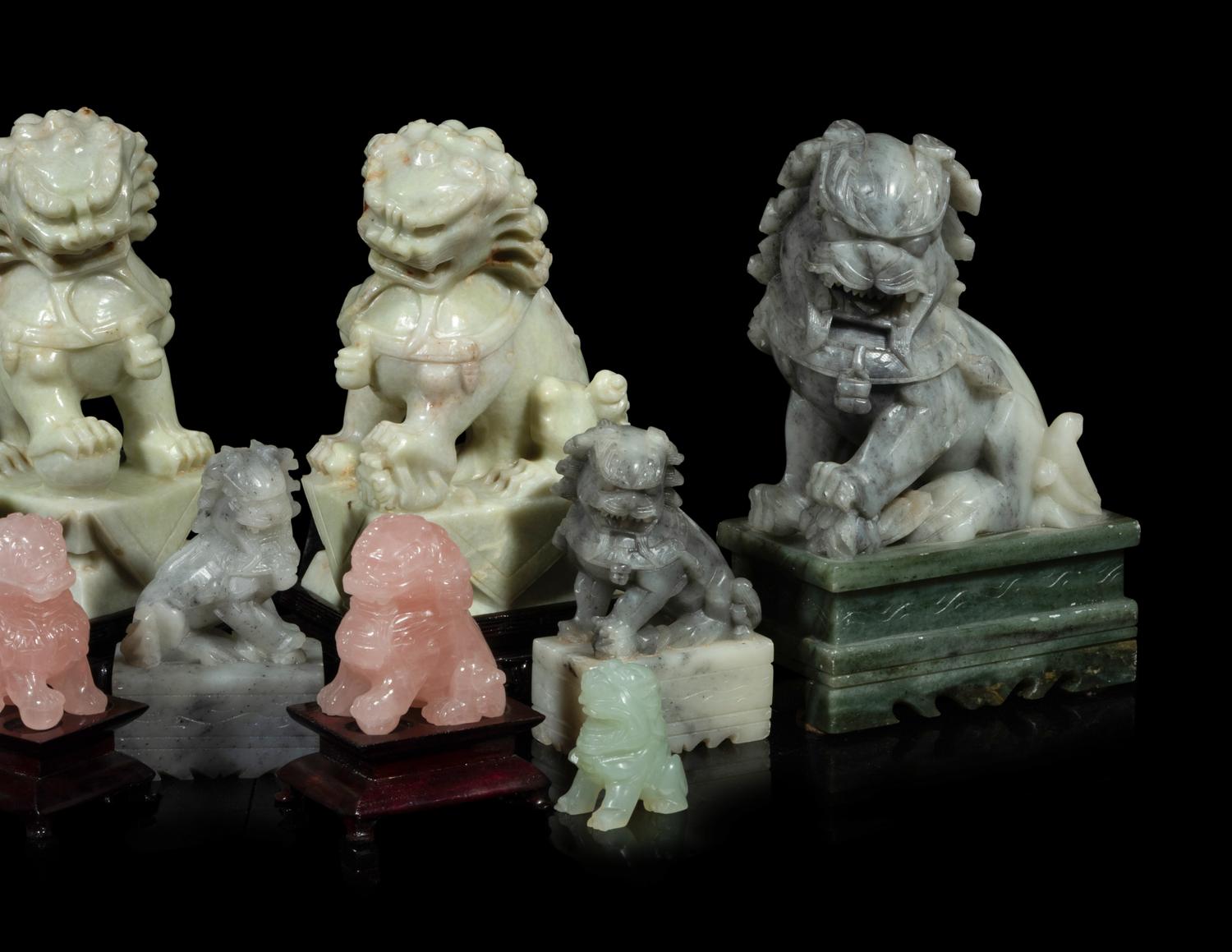 11 Chinese Figures of Seated Fu- Lions