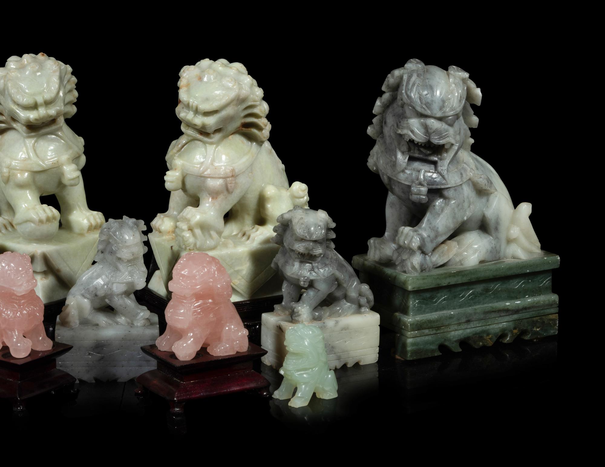 11 Chinese Figures of Seated Fu- Lions