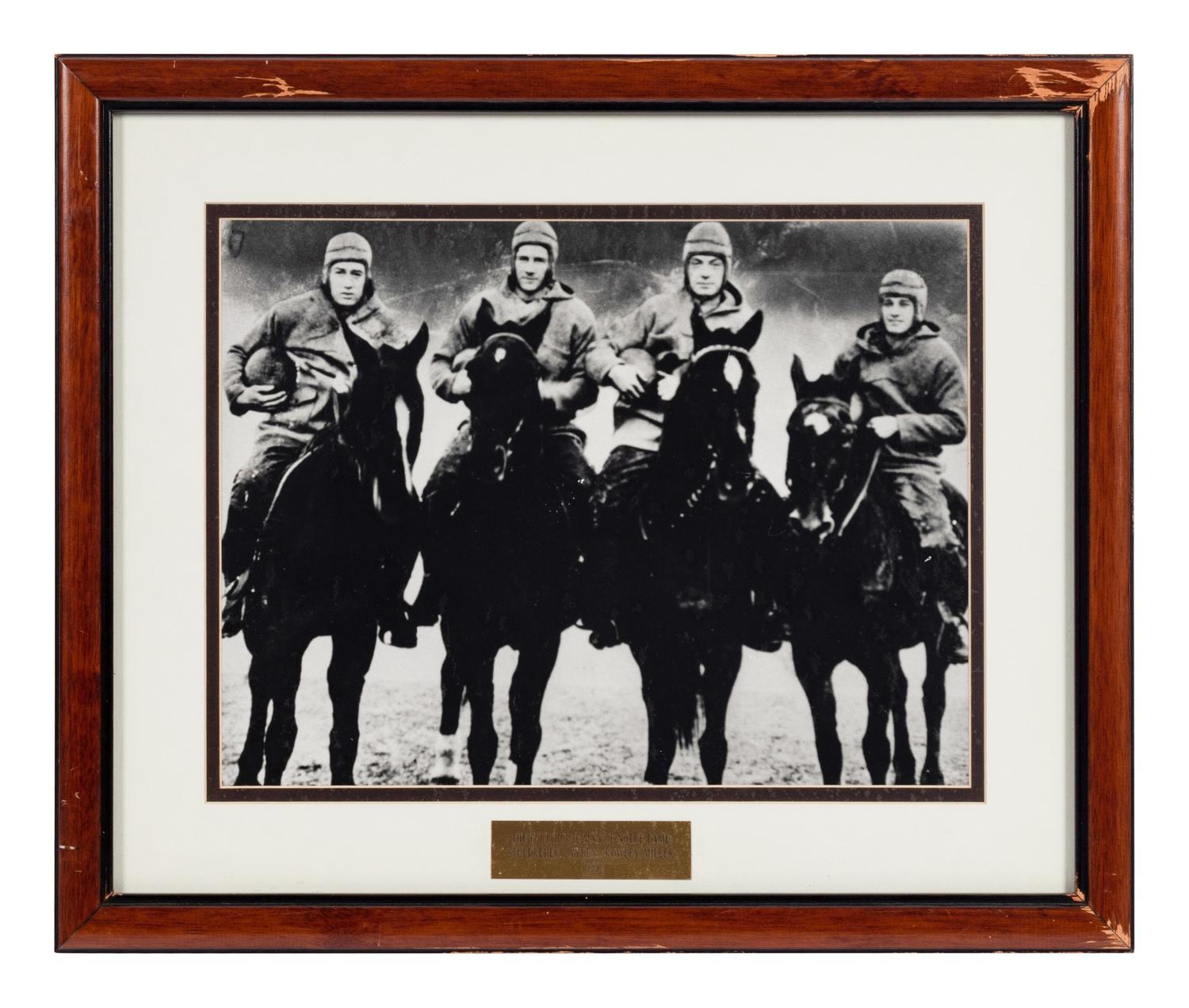 A Group of Six Early Twentieth Century Football Photographs Formerly Displayed at Mike Ditka's Restaurant
