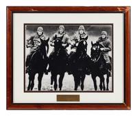 A Group of Six Early Twentieth Century Football Photographs Formerly Displayed at Mike Ditka's Restaurant