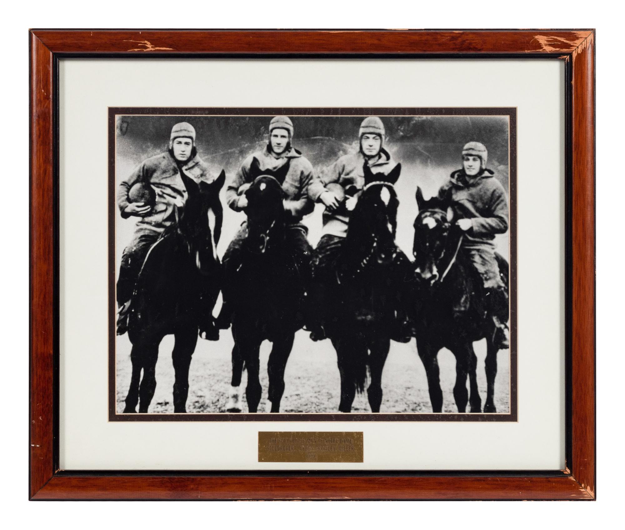 A Group of Six Early Twentieth Century Football Photographs Formerly Displayed at Mike Ditka's Restaurant