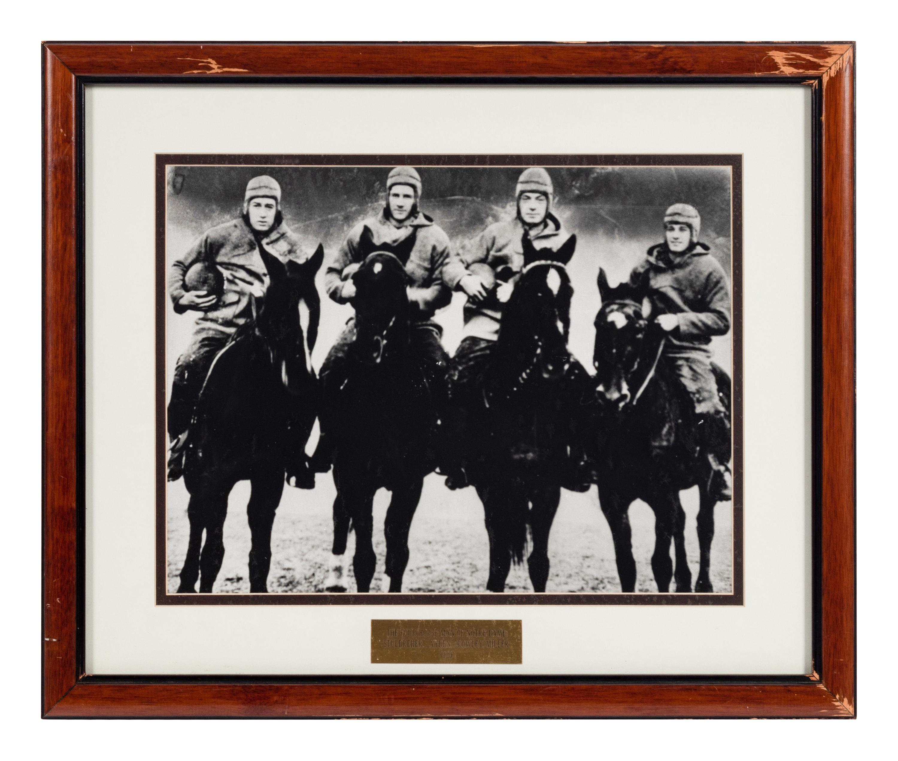 A Group of Six Early Twentieth Century Football Photographs Formerly Displayed at Mike Ditka's Restaurant