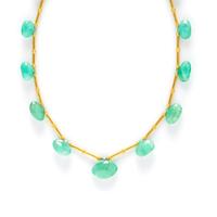 EMERALD BEAD AND YELLOW GOLD NECKLACE
