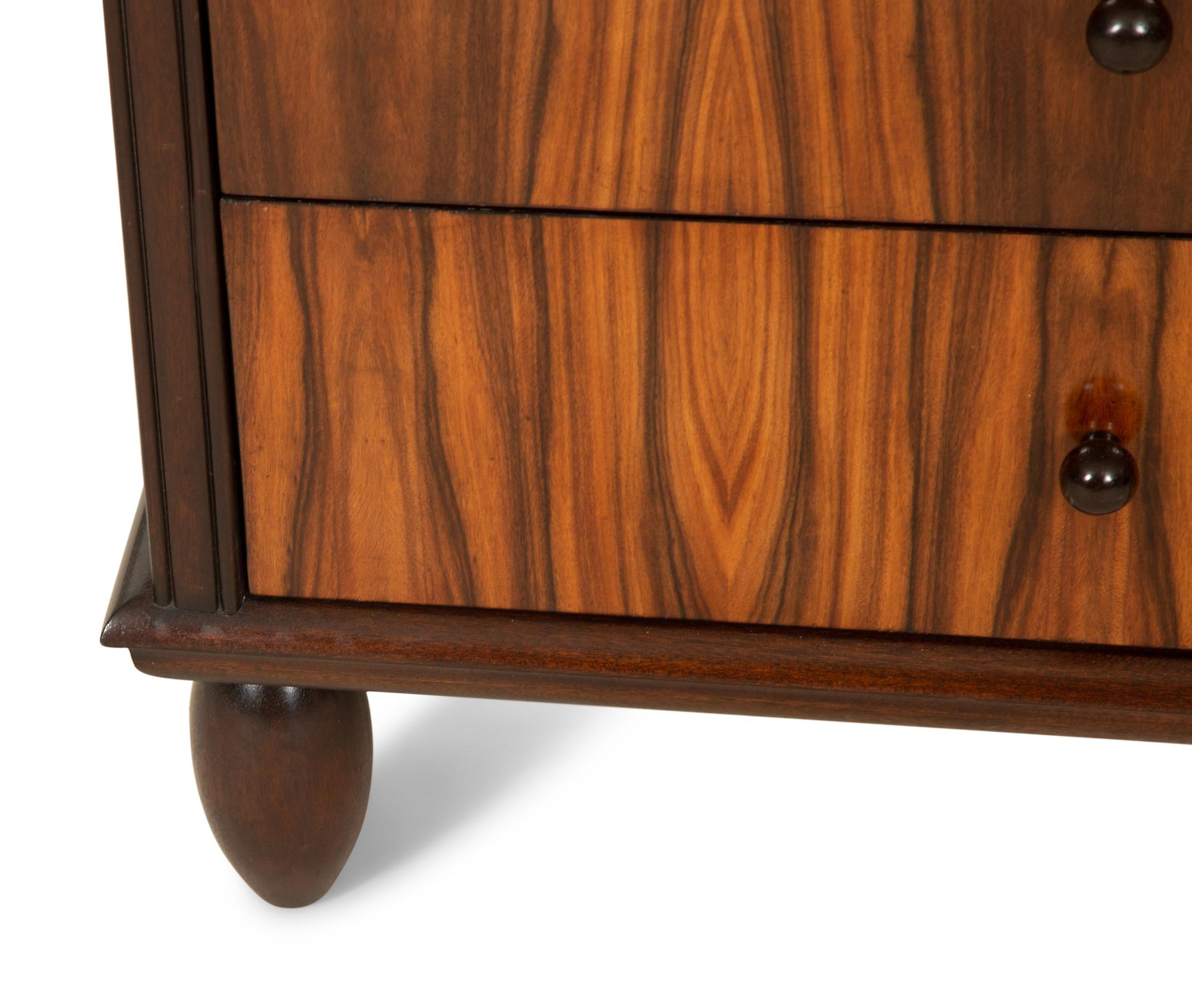 An Art Deco Style Rosewood and Mahogany Semainier