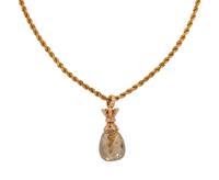 COLORED DIAMOND AND GOLD PENDANT NECKLACE