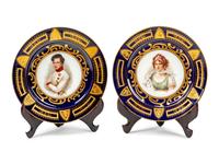 A Pair of Vienna Style Porcelain Portrait Plates
