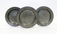 Three English Pewter Plates Diameter 9 1/4 inches. — 19TH CENTURY