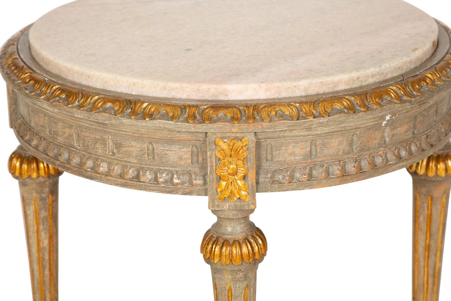 A Louis XVI Style Painted Stone-Top Occasional Table