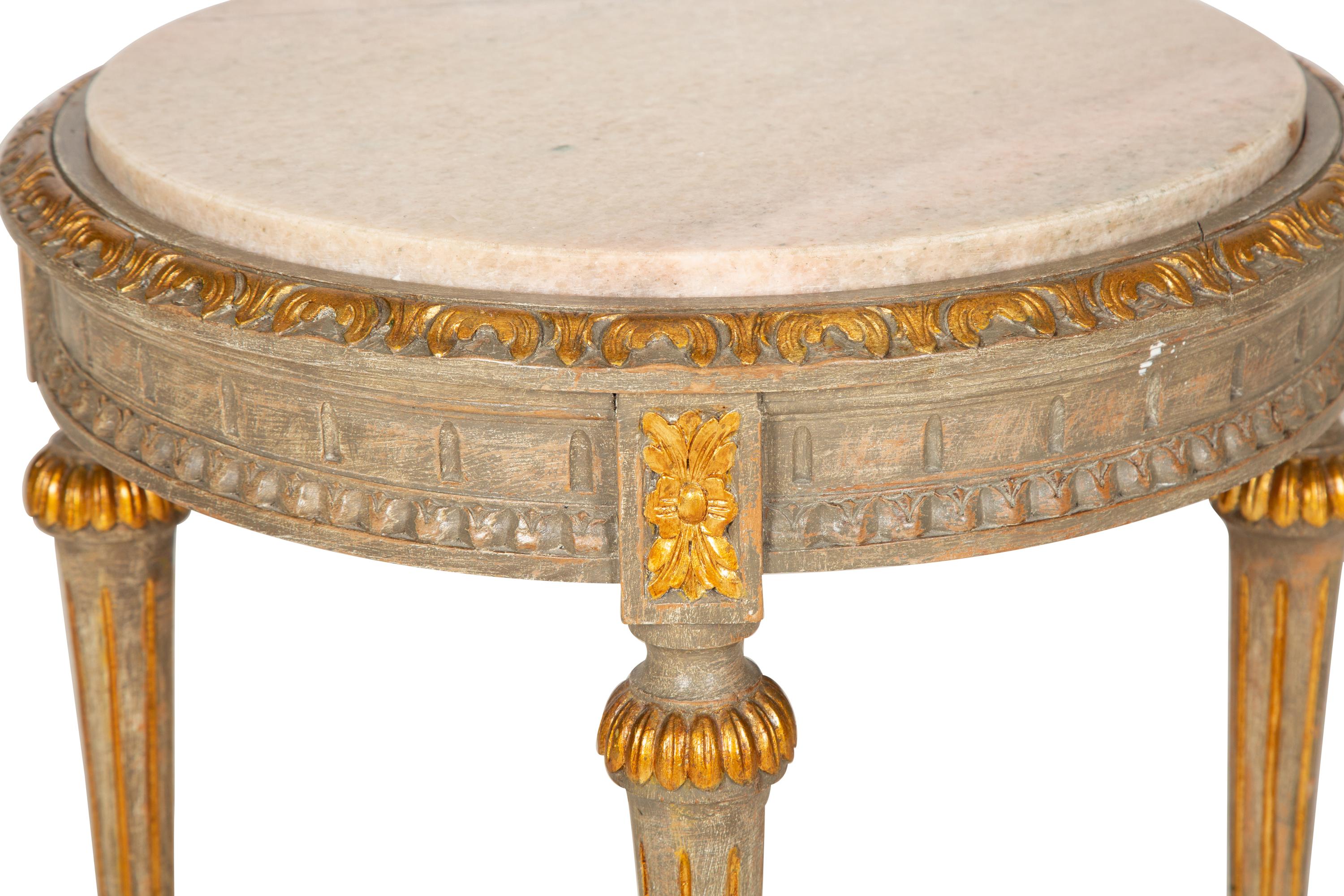 A Louis XVI Style Painted Stone-Top Occasional Table