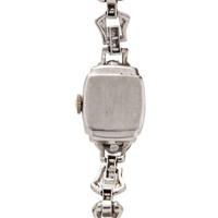 ALTON WATCH CO., PLATINUM AND DIAMOND WATCH