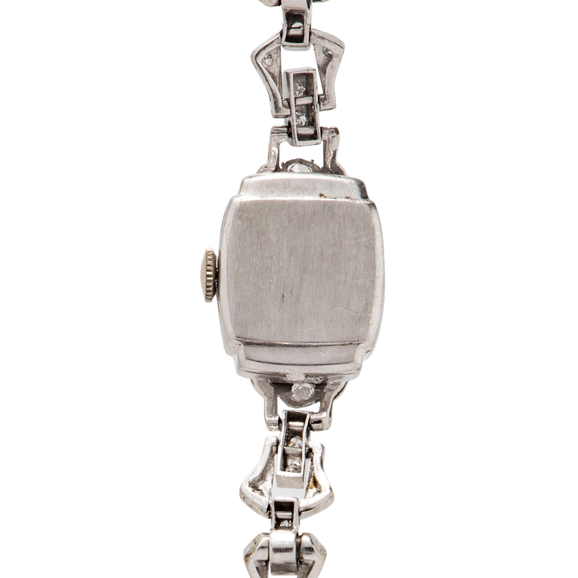 ALTON WATCH CO., PLATINUM AND DIAMOND WATCH