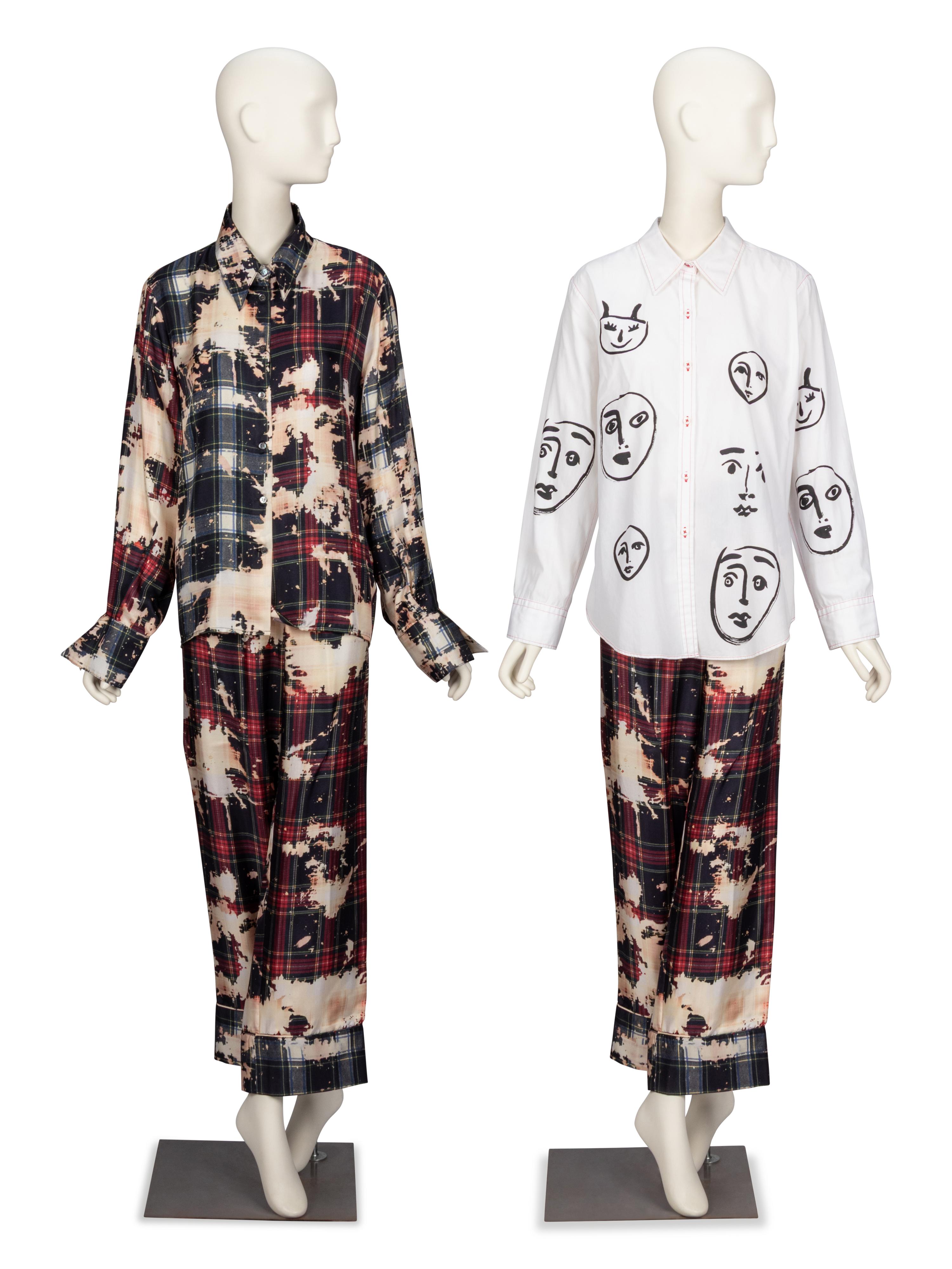 Libertine, Silk Plaid Ensemble & Painted Shirt