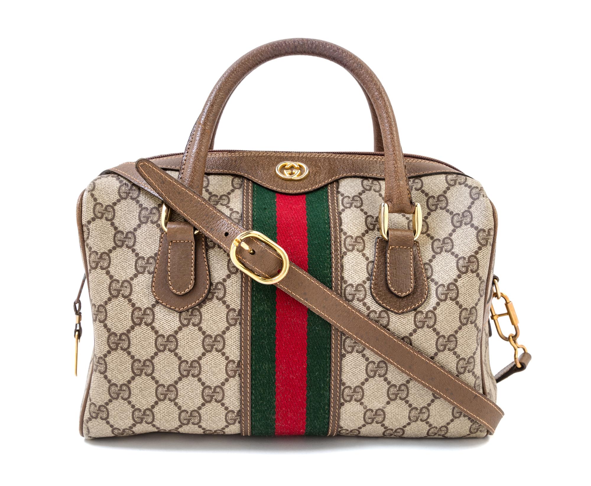 A Gucci Monogram Canvas Doctor's Bag, 10.5" x 9" x 5"; Handle drop: 3".