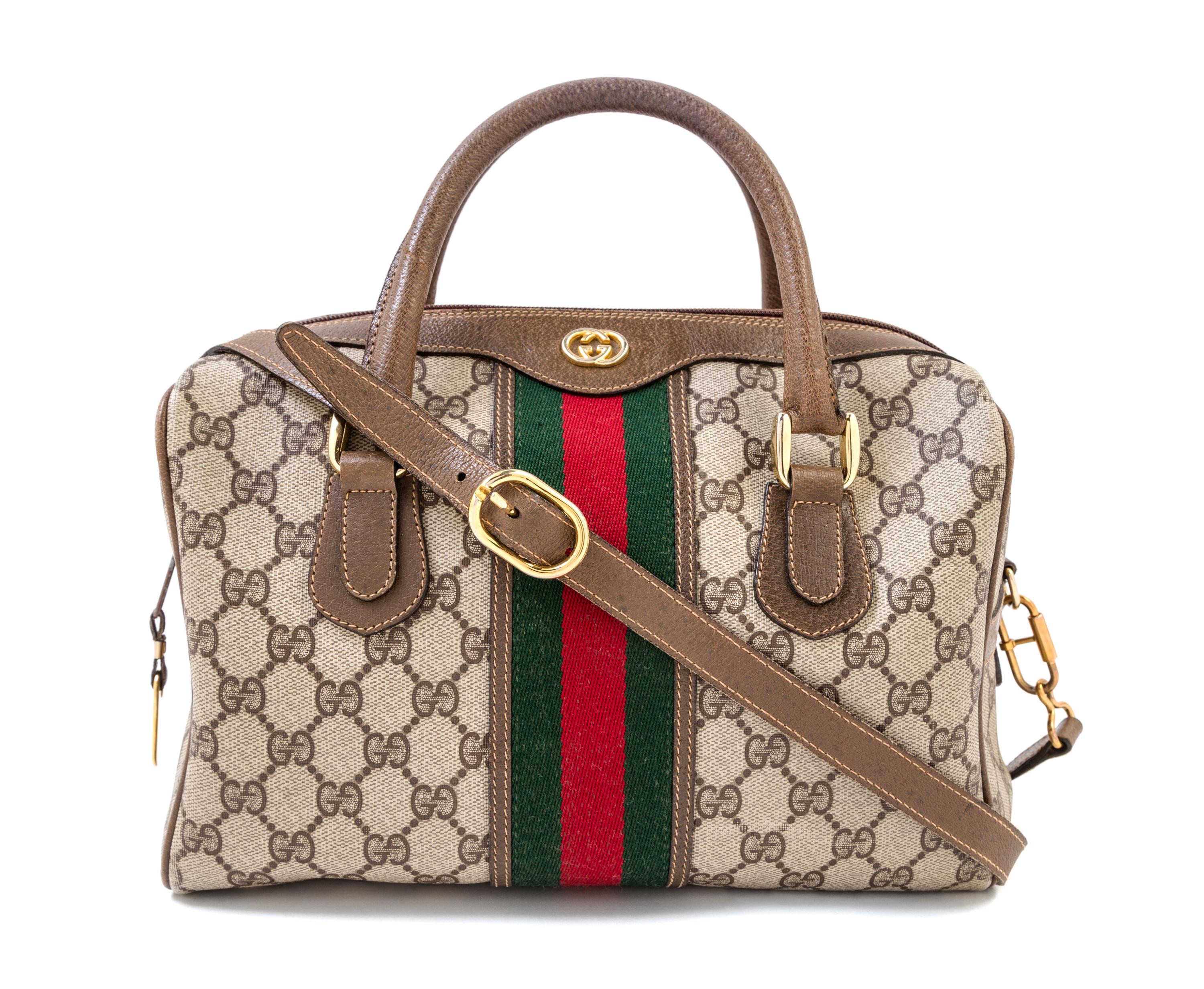 A Gucci Monogram Canvas Doctor's Bag, 10.5" x 9" x 5"; Handle drop: 3".
