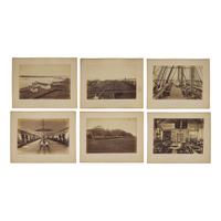 [Early Photography] Group of 39 photographs with Naval interest, including views of the Naval Academy and USS Massachusetts