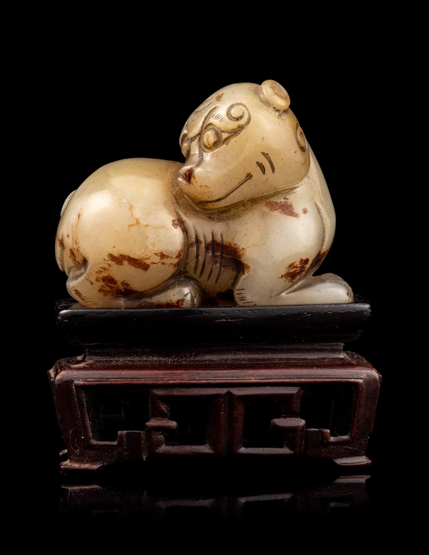 A Carved Jade Figure of a Beast
