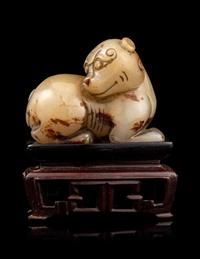 A Carved Jade Figure of a Beast