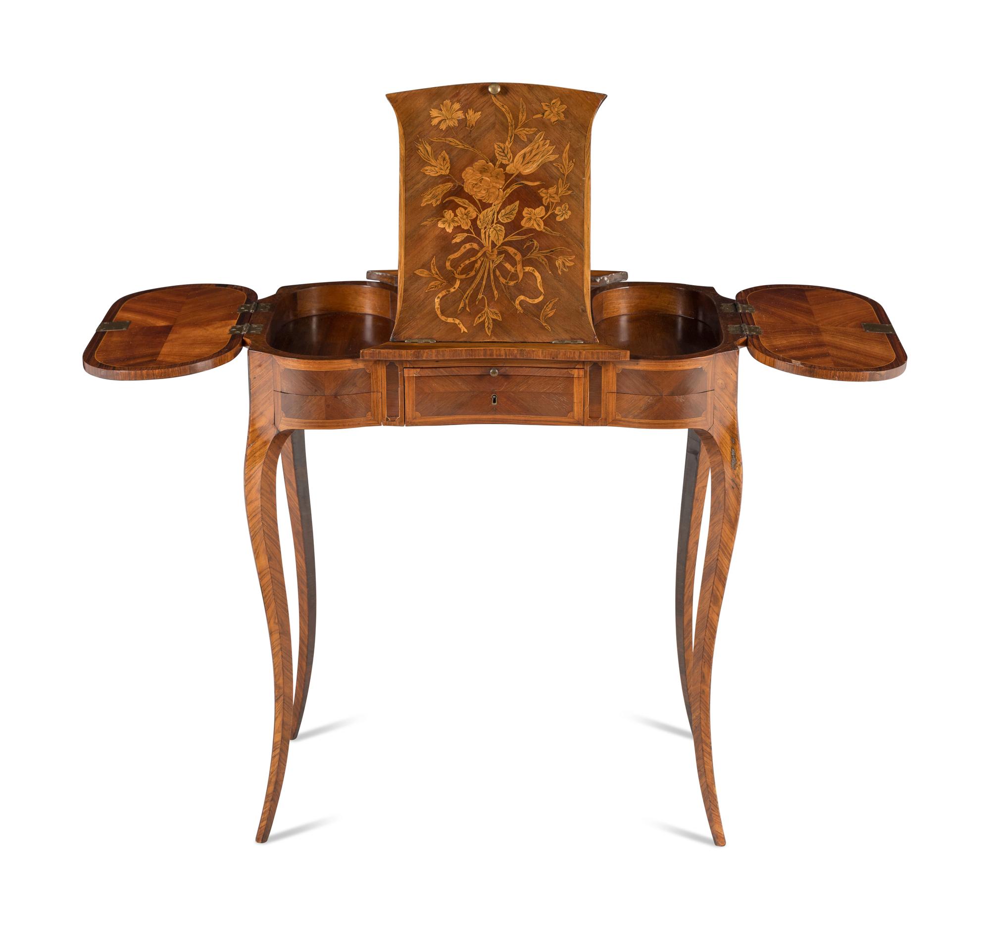 A Louis XV Style Marquetry Poudreuse