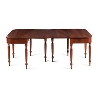A Pair of Walnut Convertible Console Tables and Dining Table