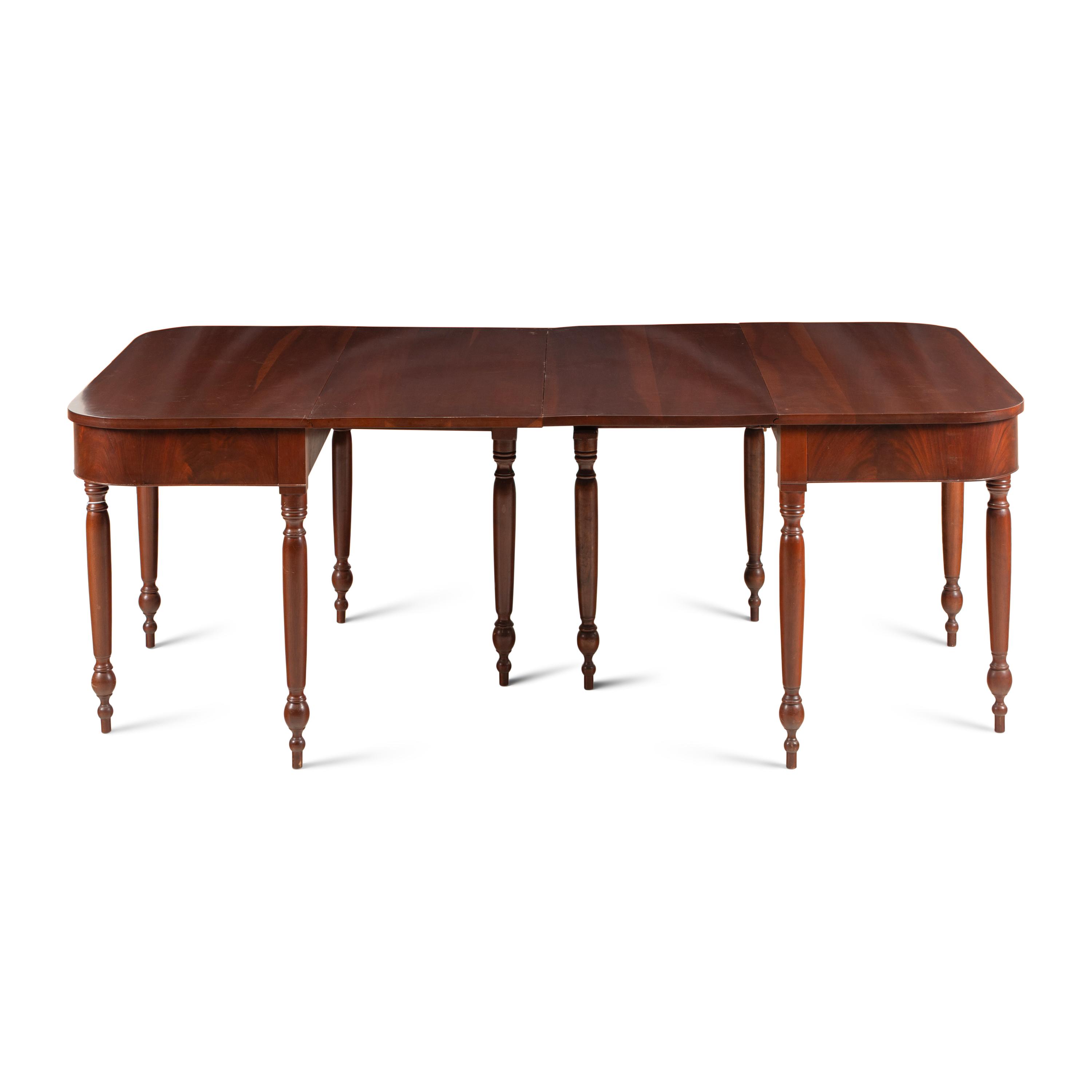 A Pair of Walnut Convertible Console Tables and Dining Table