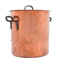 An American Copper Stock Pot with Cover and Faucet