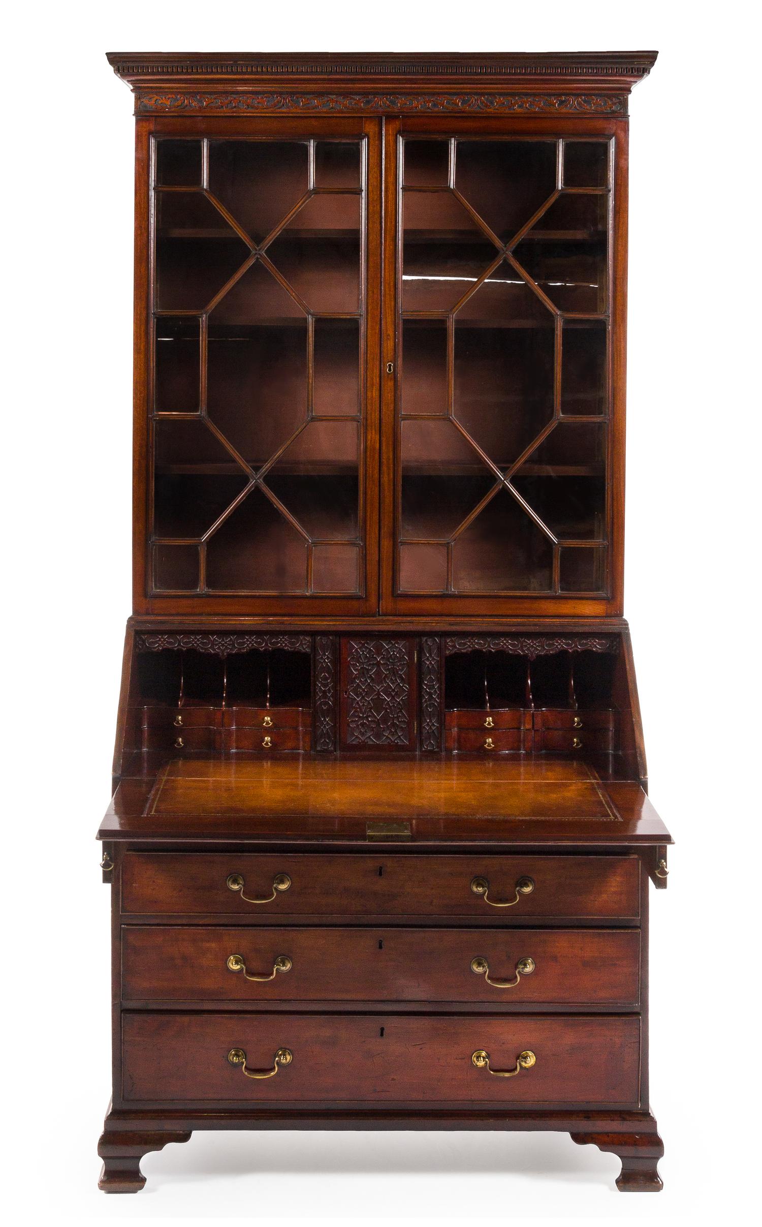 An Early George III Mahogany Secretary Bookcase Height 78 x width 38 x depth 18 inches. — THIRD QUARTER 18TH CENTURY
