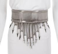 Versace Silvertone Mesh Belt with Fringe, 1990s